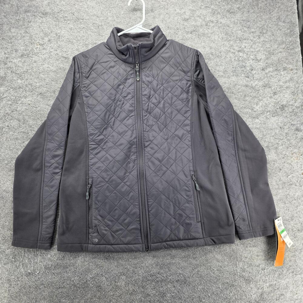 Ideology Jacket Womens L Gray Basic Jacket Full Zip Lined Insulated Pockets